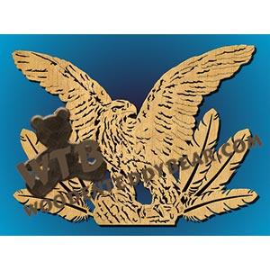 Eagle & Feathers #2 fretwork scroll saw pattern |The Wooden Teddy Bear