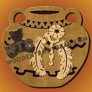 Pottery & Feathers fretwork scroll saw pattern |The Wooden Teddy Bear