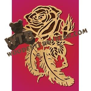 Rose & Feathers fretwork scroll saw pattern |The Wooden Teddy Bear