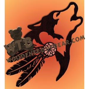 Wolf & Feathers fretwork scroll saw pattern |The Wooden Teddy Bear