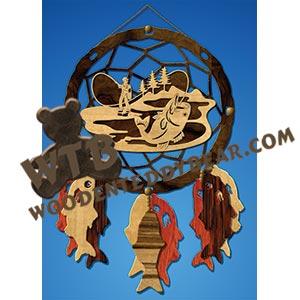 Fishing Dreamcatcher fretwork scroll saw pattern |The Wooden Teddy Bear