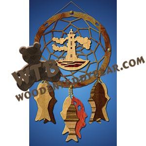 Lighthouse Dreamcatcher fretwork scroll saw pattern |The Wooden Teddy Bear