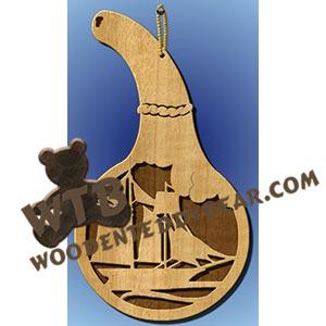 Sailing Ship Calabash fretwork scroll saw pattern |The Wooden Teddy Bear