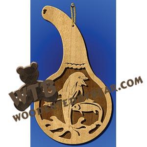 Dolphin Calabash fretwork scroll saw pattern |The Wooden Teddy Bear