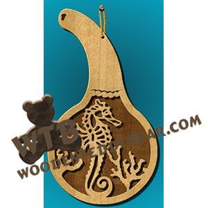 Seahorse Calabash fretwork scroll saw pattern |The Wooden Teddy Bear