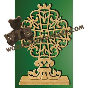 Fleur De Lis Cross on Base fretwork scroll saw pattern |The Wooden Teddy Bear