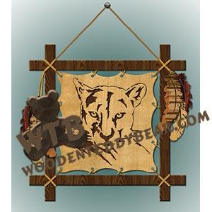 Loose-Framed Cougar fretwork scroll saw pattern |The Wooden Teddy Bear