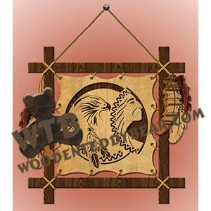 Loose-Framed Indian & Hawk fretwork scroll saw pattern |The Wooden Teddy Bear