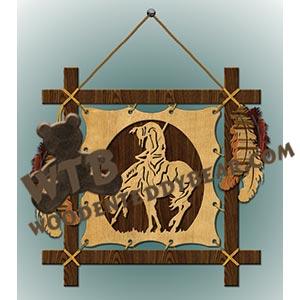 Loose-Framed End of the Trail fretwork scroll saw pattern |The Wooden Teddy Bear