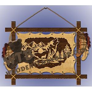 Loose-Framed Howling Wolf fretwork scroll saw pattern |The Wooden Teddy Bear