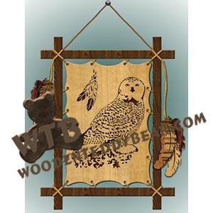 Loose-Framed Snowy Owl fretwork scroll saw pattern |The Wooden Teddy Bear