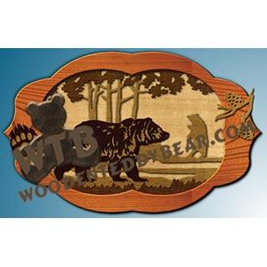 Bears in the Forest Layered Scene fretwork scroll saw pattern |The Wooden Teddy Bear