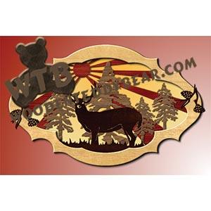 Deer Layered Scene fretwork scroll saw pattern |The Wooden Teddy Bear