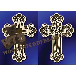 Flourishes Cross fretwork scroll saw pattern |The Wooden Teddy Bear