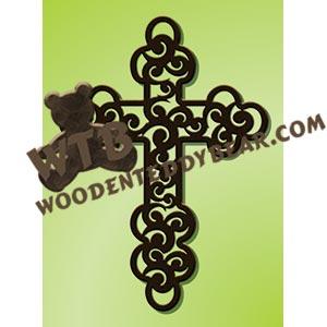 Cross with Curls fretwork scroll saw pattern |The Wooden Teddy Bear