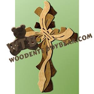 Layered Ribbon Cross fretwork scroll saw pattern |The Wooden Teddy Bear