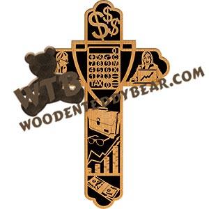 Accountant Cross fretwork scroll saw pattern |The Wooden Teddy Bear