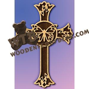 Butterfly Cross fretwork scroll saw pattern |The Wooden Teddy Bear