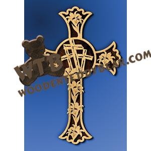 Crosses & Lilies Cross fretwork scroll saw pattern |The Wooden Teddy Bear