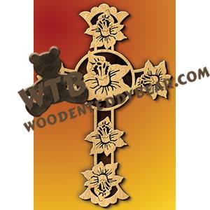 Daffodils Cross fretwork scroll saw pattern |The Wooden Teddy Bear