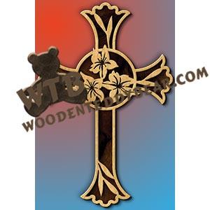 Three Lilies Cross fretwork scroll saw pattern |The Wooden Teddy Bear