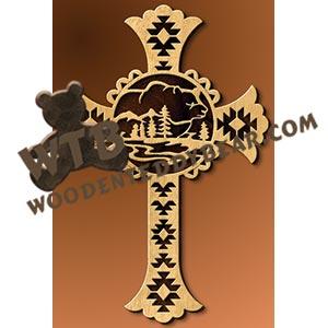 Bear Cross fretwork scroll saw pattern |The Wooden Teddy Bear