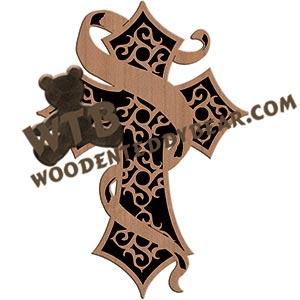 Ribbon Cross fretwork scroll saw pattern |The Wooden Teddy Bear