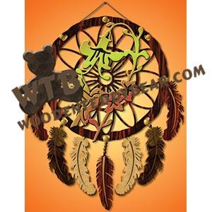 Dreamcatcher with Hummingbird Overlay fretwork scroll saw pattern |The Wooden Teddy Bear