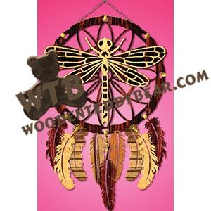 Dreamcatcher with Dragonfly Overlay fretwork scroll saw pattern |The Wooden Teddy Bear