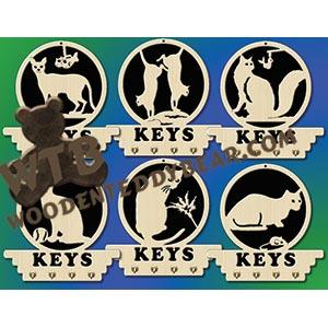 Cat Key Plaques fretwork scroll saw pattern |The Wooden Teddy Bear