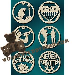 Fallen Soldier Ornaments fretwork scroll saw pattern |The Wooden Teddy Bear