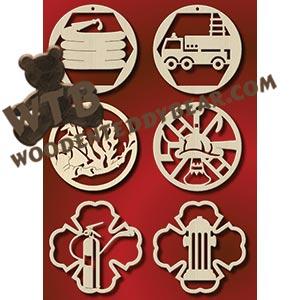 Firefighter Ornaments fretwork scroll saw pattern |The Wooden Teddy Bear