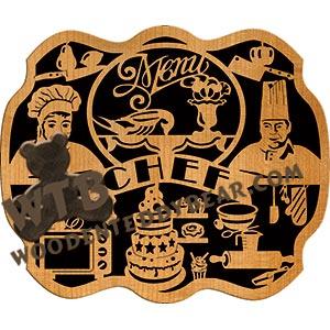 Chef Plaque fretwork scroll saw pattern |The Wooden Teddy Bear