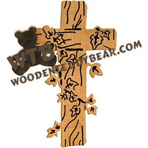 Cross with Ivy fretwork scroll saw pattern |The Wooden Teddy Bear