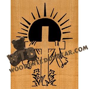 Cross with Sun fretwork scroll saw pattern |The Wooden Teddy Bear