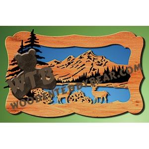 Deer at Lake fretwork scroll saw pattern |The Wooden Teddy Bear