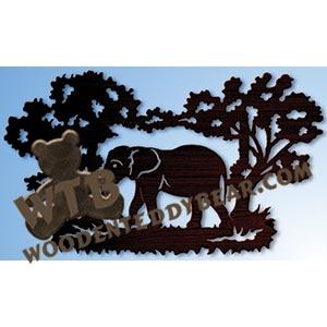 Elephant Framed fretwork scroll saw pattern |The Wooden Teddy Bear