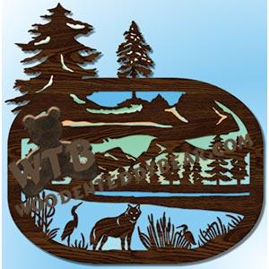 Lone Wolf at Lake fretwork scroll saw pattern |The Wooden Teddy Bear