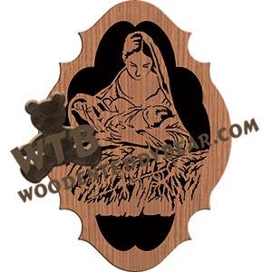 Madonna with Baby Jesus fretwork scroll saw pattern |The Wooden Teddy Bear