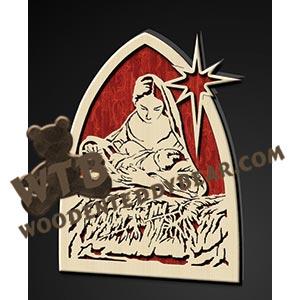 Madonna & Baby Jesus with Stand fretwork scroll saw pattern |The Wooden Teddy Bear