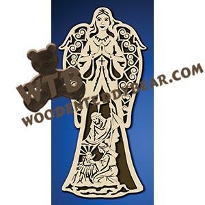 Large Nativity Angel fretwork scroll saw pattern |The Wooden Teddy Bear