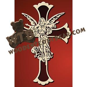 Cross with Angel fretwork scroll saw pattern |The Wooden Teddy Bear