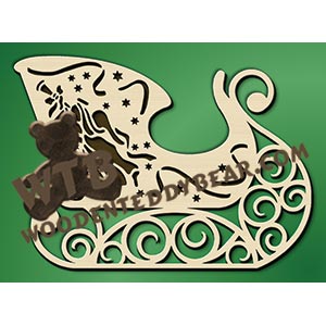 Sleigh with Angel fretwork scroll saw pattern |The Wooden Teddy Bear