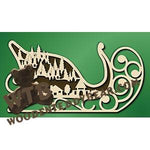 Sleigh with Forest Village fretwork scroll saw pattern |The Wooden Teddy Bear