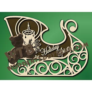 Sleigh with Holiday Spirit fretwork scroll saw pattern |The Wooden Teddy Bear