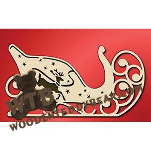 Sleigh with Reindeer fretwork scroll saw pattern |The Wooden Teddy Bear