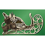 Sleigh with Season's Greetings fretwork scroll saw pattern |The Wooden Teddy Bear