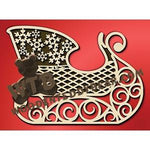 Sleigh with Snowflakes fretwork scroll saw pattern |The Wooden Teddy Bear