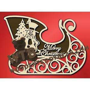 Sleigh with Snowman fretwork scroll saw pattern |The Wooden Teddy Bear