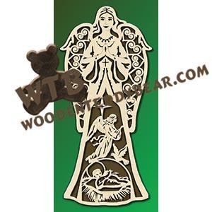 Large Nativity Angel #3 fretwork scroll saw pattern |The Wooden Teddy Bear